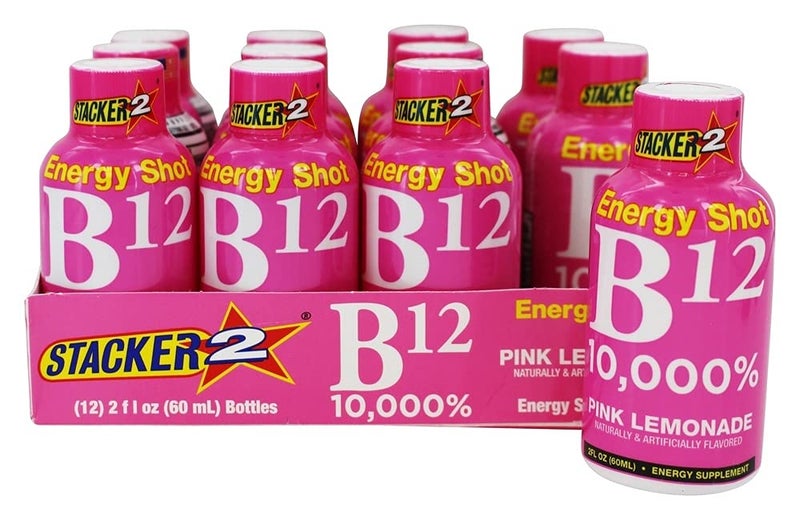 Stacker 2 Pink Lemonade B12 Energy Shot 2oz 12 Pack